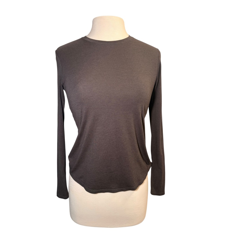 FIGS Super Soft Pima Cotton Modal Long Sleeve Underscrub Top Gray XS
